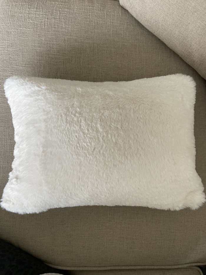 Oblong Stag Cushion Cover with Quality Austrian Crystals and Luxurious Faux Fur (Cream) - Image 5